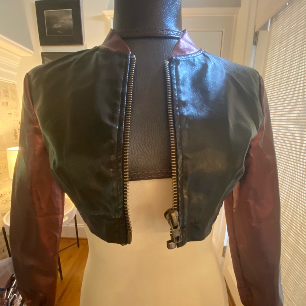 Rehab Crop Faux Leather Jacket
